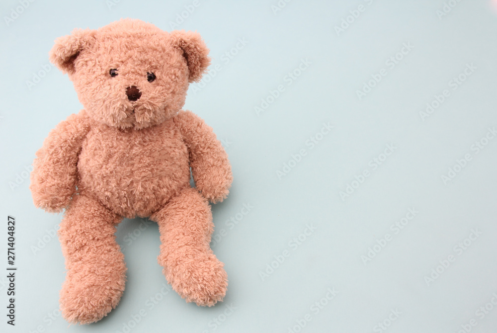Teddy bear with blue background. Teddy bear with blue background.