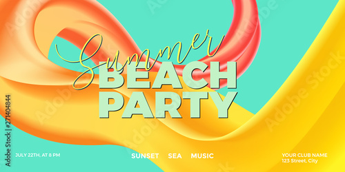 Trendy design template with fluid and liquid shapes. Summer colorful gradient background. Applicable for covers, posters, flyers, presentations, banners. Vector illustration. Eps10