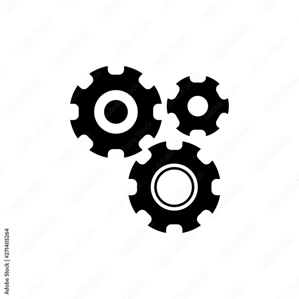 Settings with Additional Gears Vector Icon Settings with Additional Gears Vector Icon