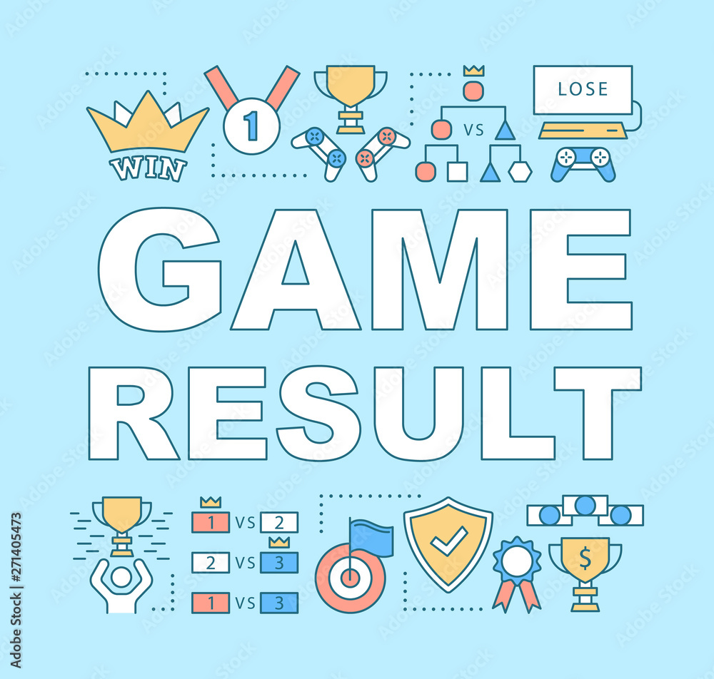 Game result word concepts banner Game result word concepts banner