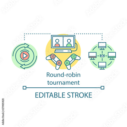Round-robin tournament concept icon