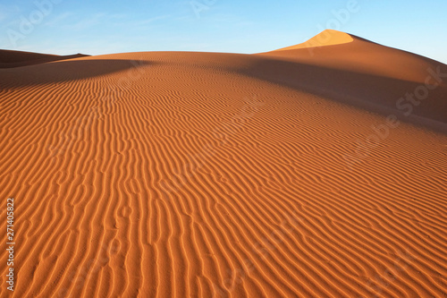 Sand dunes in the Sahara desert. Merzuga, Morocco