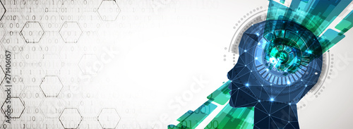 Artificial Intelligence concept.  Creative brain concept background. Vector science illustration.