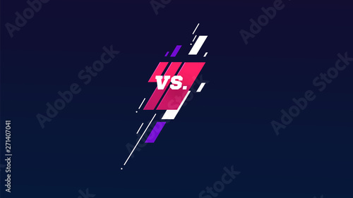 versus logo vs letters for sports and fight competition. MMA, UFS, Battle, vs match, game concept competitive vs. with simple graphic elements. blue. dark background eps 10 Vector illustration