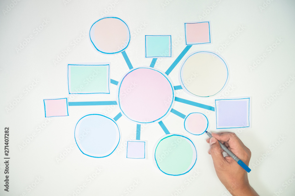Business Process and workflow flowchart Strategy infographic diagram connection Design Planning Solution Concept Shapes Paper flat lay Business Process and workflow flowchart Strategy infographic diagram connection Design Planning Solution Concept Shapes Paper flat lay