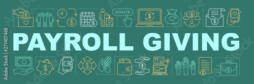 Payroll giving word concepts banner