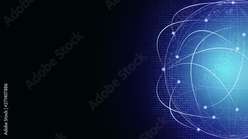 Fototapeta Naklejka Na Ścianę i Meble -  Abstract Background financial digital technology network communication connect people globally with blockchain networking, digital banking fintech transaction Elements of this image furnished by NASA