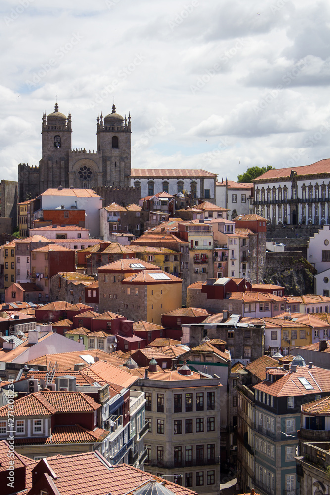 Porto old town landscape. Visit Portugal concept.