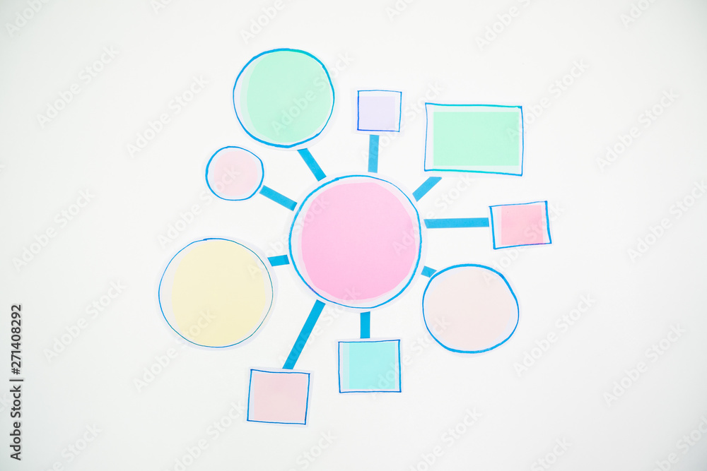 Business Process and workflow flowchart Strategy infographic diagram connection Design Planning Solution Concept Shapes Paper flat lay Business Process and workflow flowchart Strategy infographic diagram connection Design Planning Solution Concept Shapes Paper flat lay