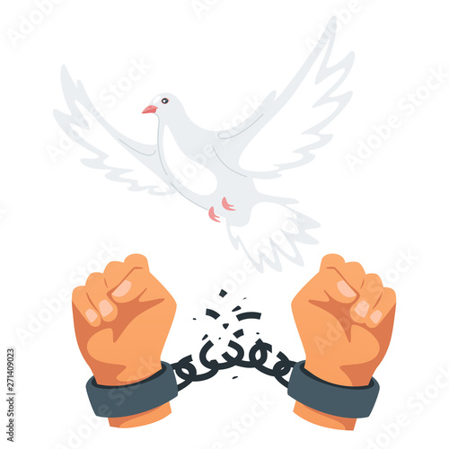 Freedom, liberty symbol flat vector illustration