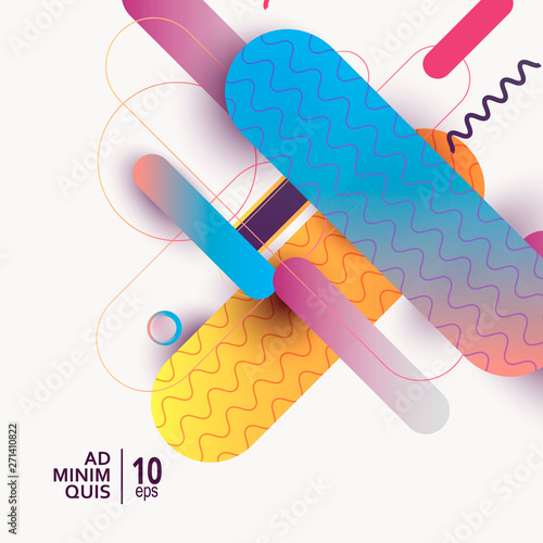 Colorful geometric background with vector fuid shapes composition photo