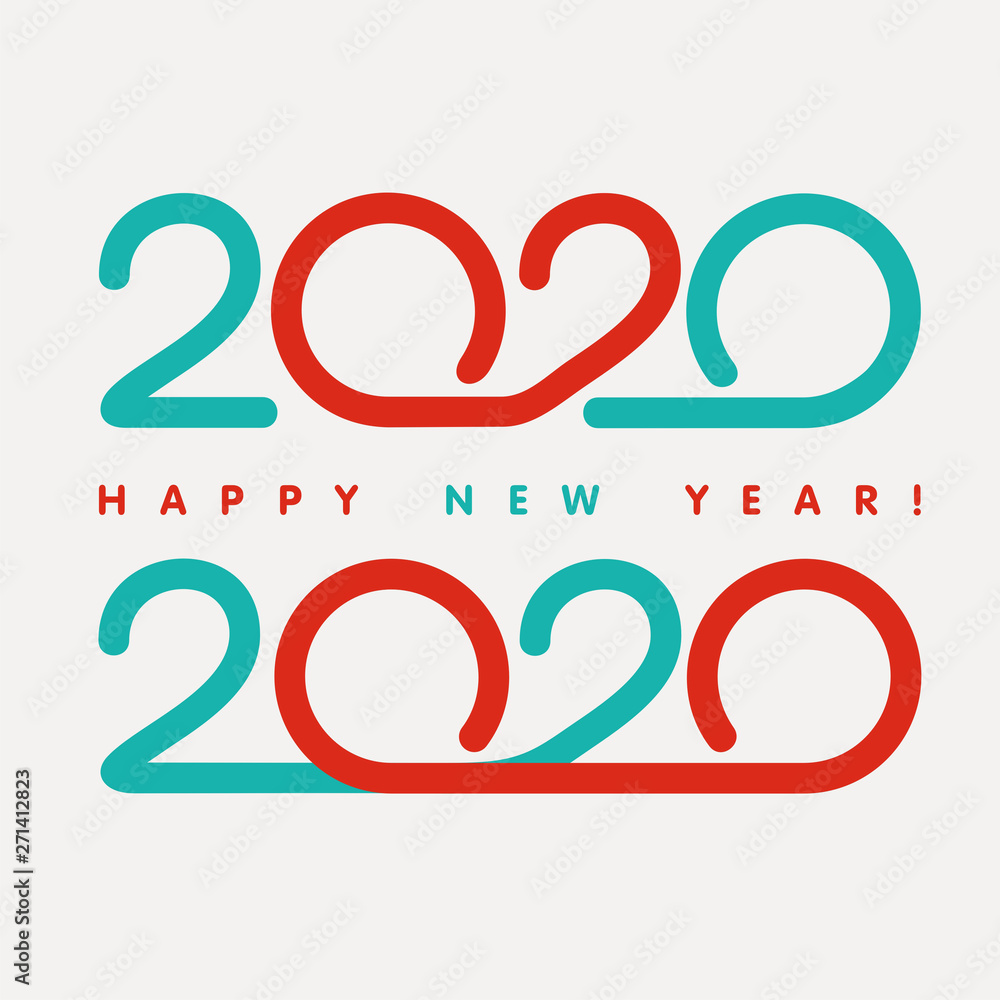 Tape numbers 2020 in text design pattern happy new year Tape numbers 2020 in text design pattern happy new year
