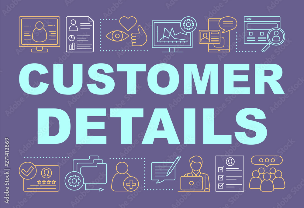 Customer details word concepts banner