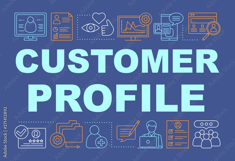 Customer profile word concepts banner