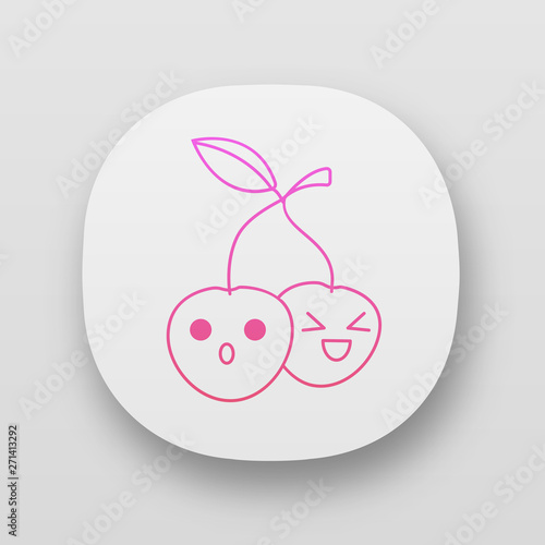 Cherries cute kawaii app character