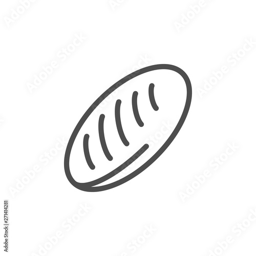 Long loaf bread line icon