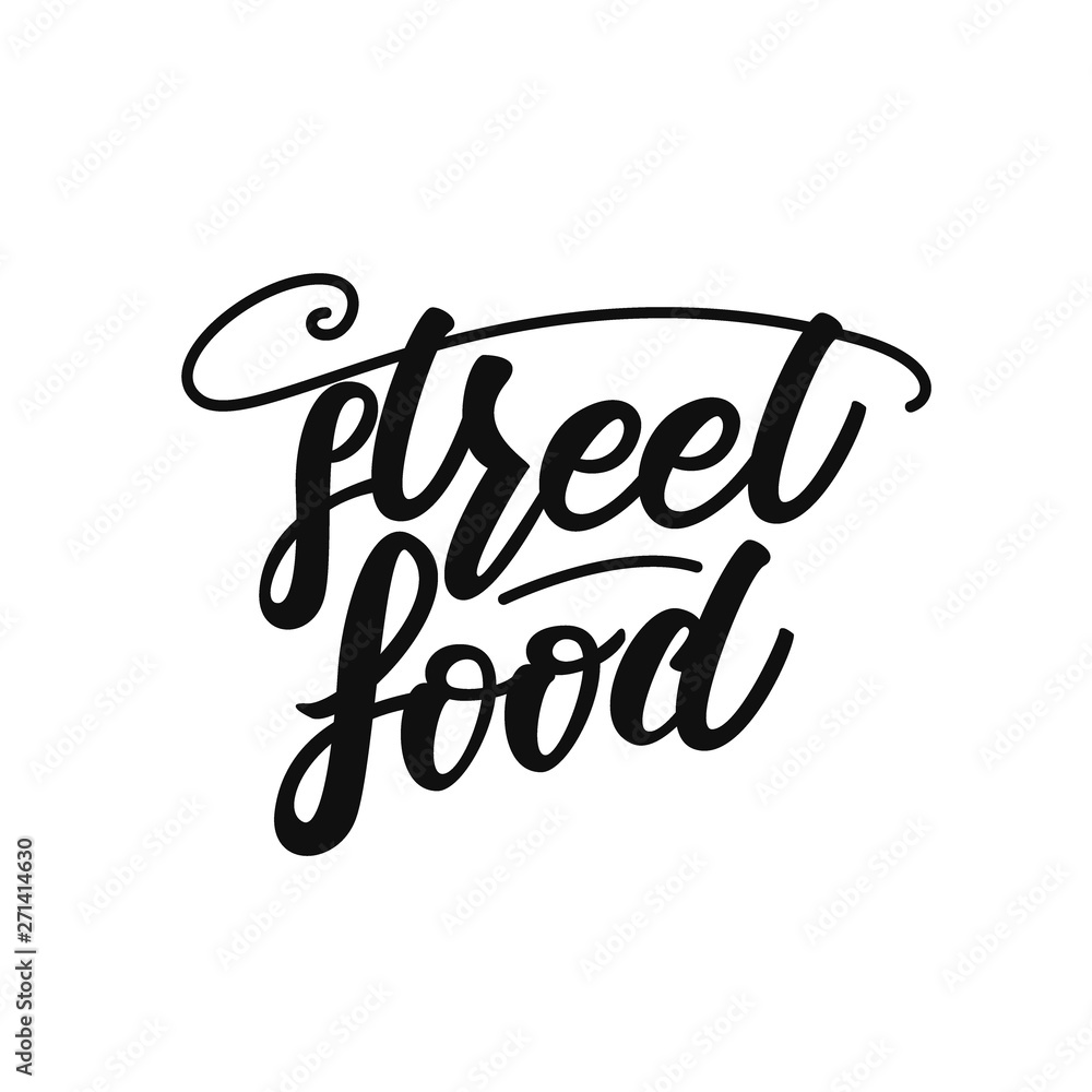 Street food lettering design. Vector illustration.