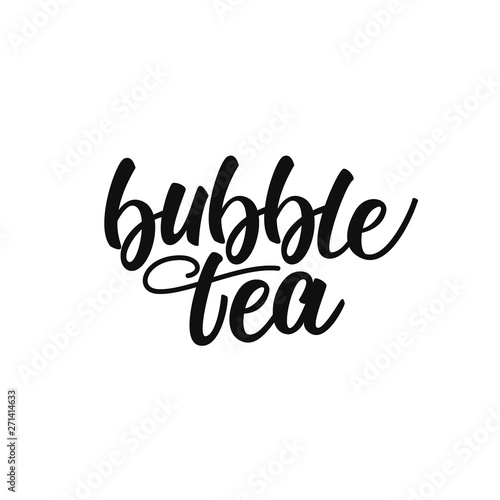 Bubble tea lettering design. Vector illustration.