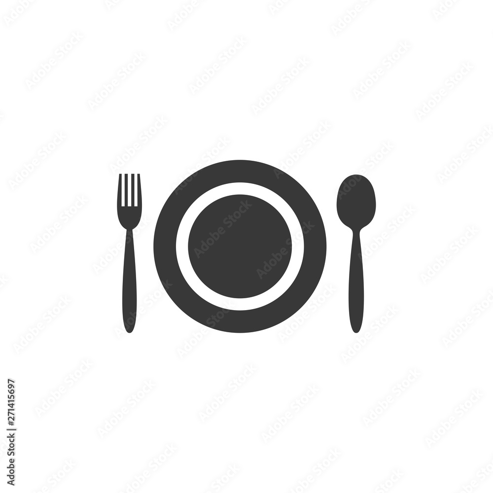 Fototapeta Spoon, fork and knife icon vector. Cutlery icon symbol. restaurant logo design inspiration