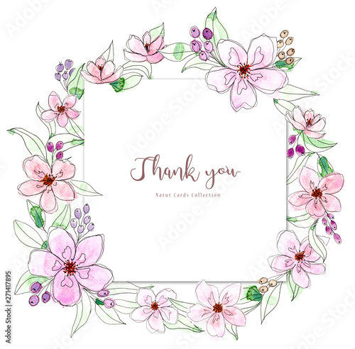 Watercolor floral wreath