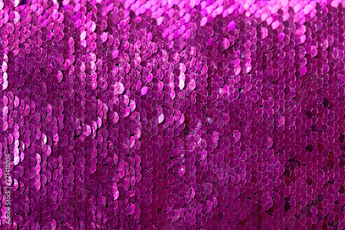 Beautiful iridescent sequins texture, fish scale fabric background, close up