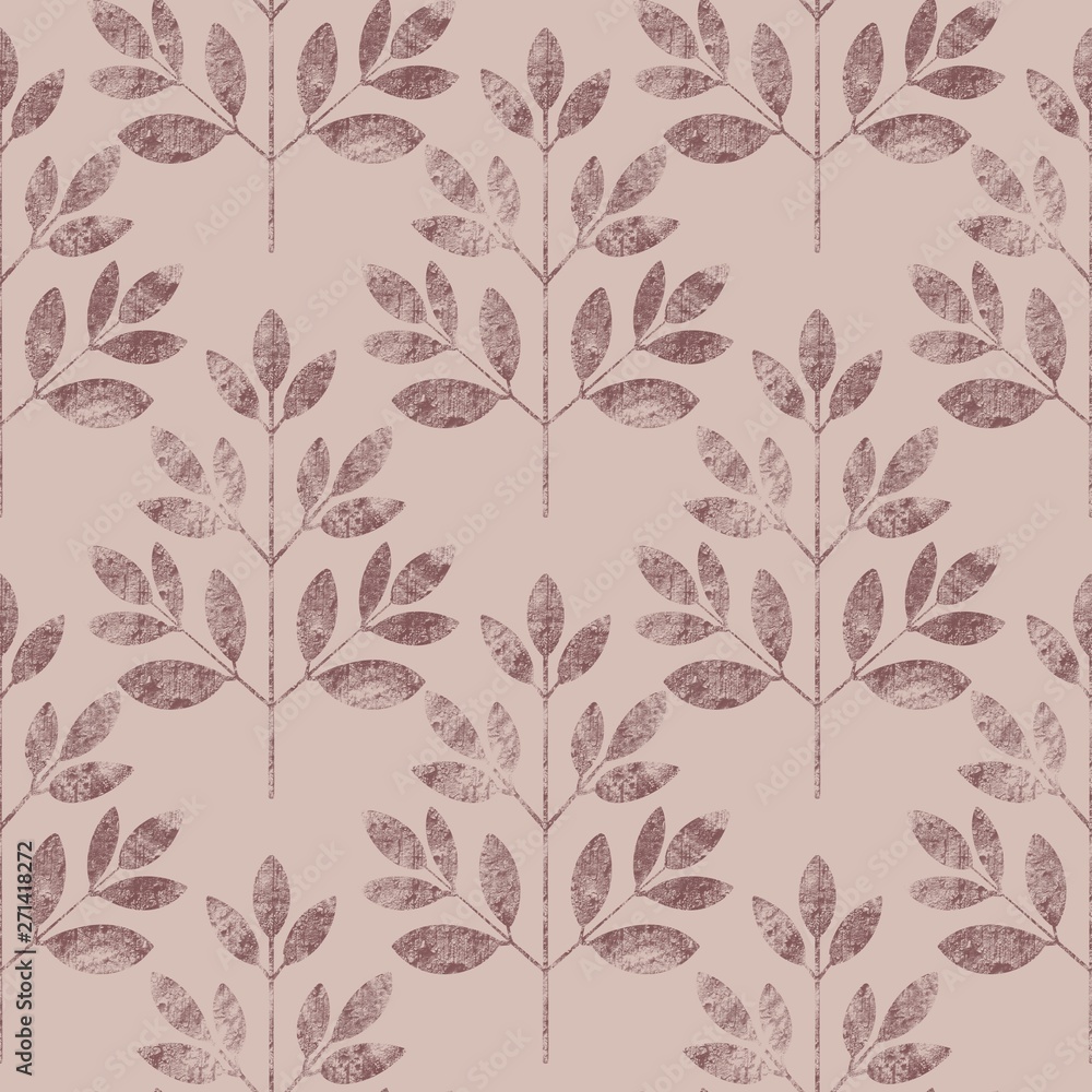 Abstract leaf seamless pattern . Floral grunge background