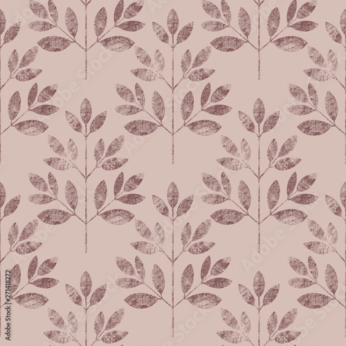 Abstract leaf seamless pattern . Floral grunge background