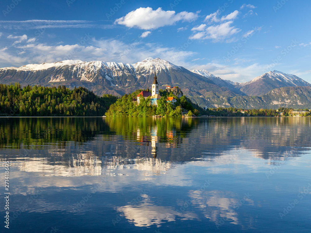 Lake Bled - church on island reflection