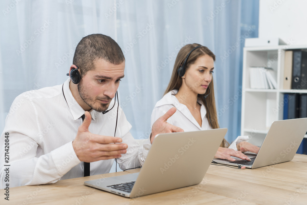 People working in call center People working in call center