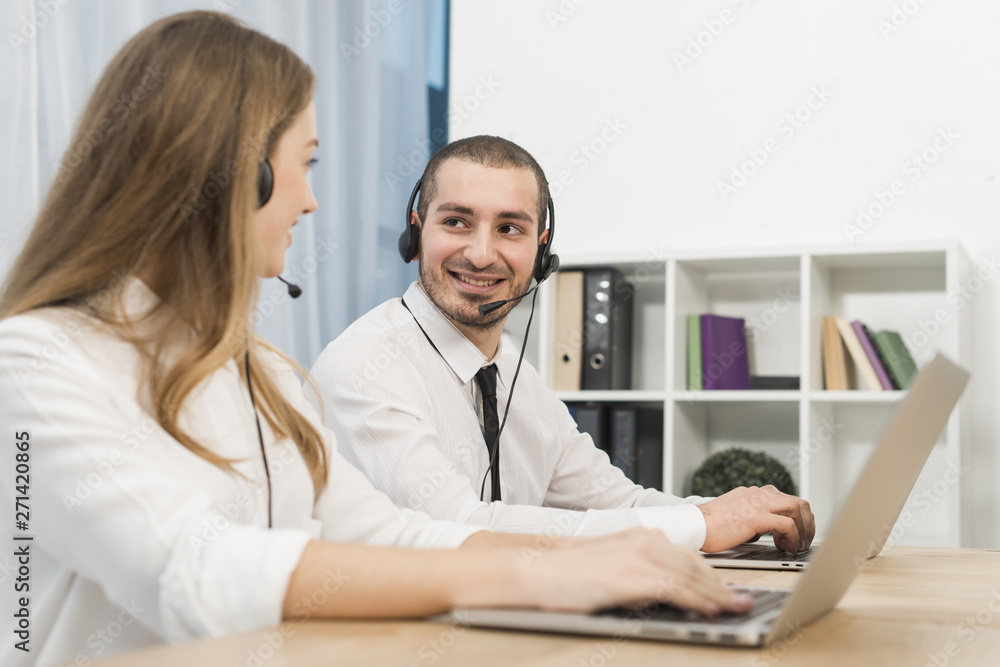 People working in call center People working in call center