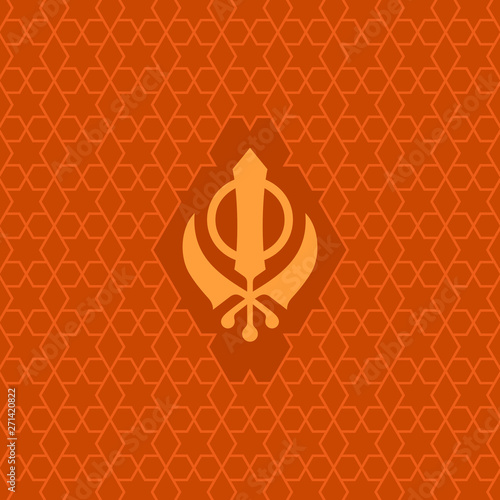 Khanda Sikh Symbol Monochrome Vector Sign photo
