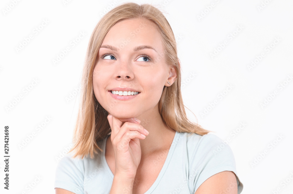 Pretty smiling joyfully female with blonde hair Pretty smiling joyfully female with blonde hair