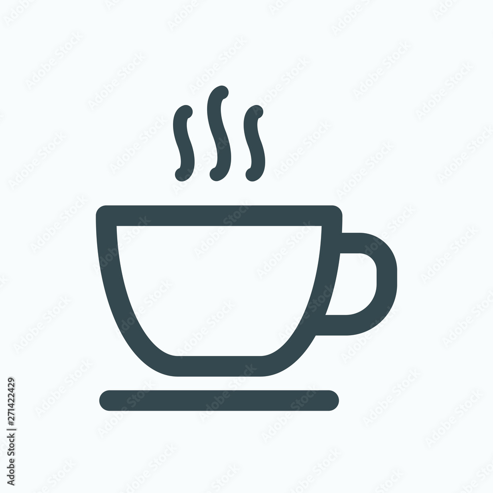 Hotel breakfast included isolated icon, cup of hot tea linear vector icon Hotel breakfast included isolated icon, cup of hot tea linear vector icon