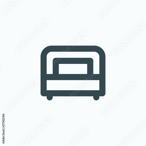 Single bed isolated icon, apartment bedroom linear vector icon