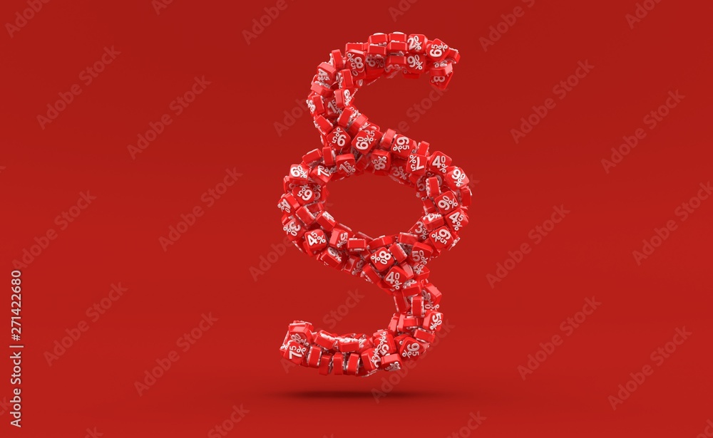 Fototapeta premium Percent symbols in paragraph symbol shape