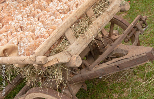 Traditional Rye flour bread cooked on site during the 