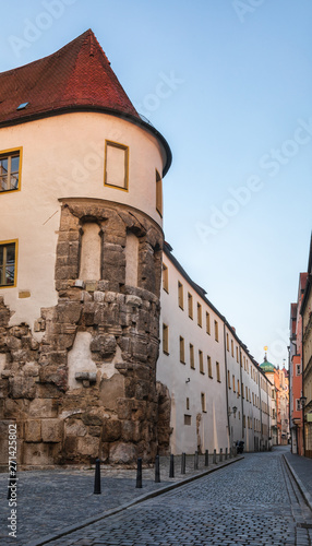 Porta Praetoria Roman tower remains at Regensburg Bavaria Germany photo