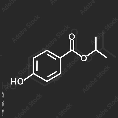Isopropylparaben vector icon on dark  background