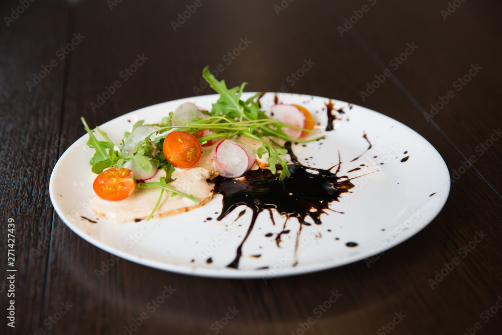 Helthy vegatables salad in white plate Helthy vegatables salad in white plate