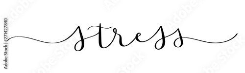 STRESS black vector brush calligraphy banner