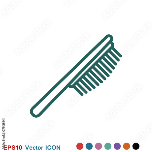 Hair brush icon logo, illustration, vector sign symbol for design