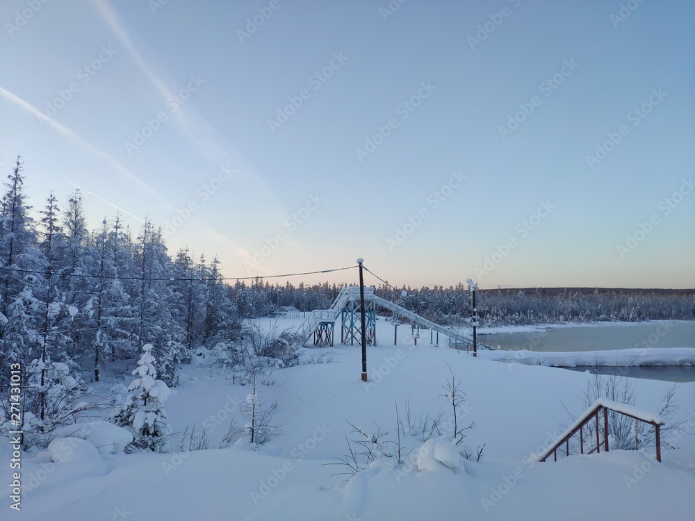 Obraz premium Nature of the North. Sun. Nature. Yakutia. Beauty.
