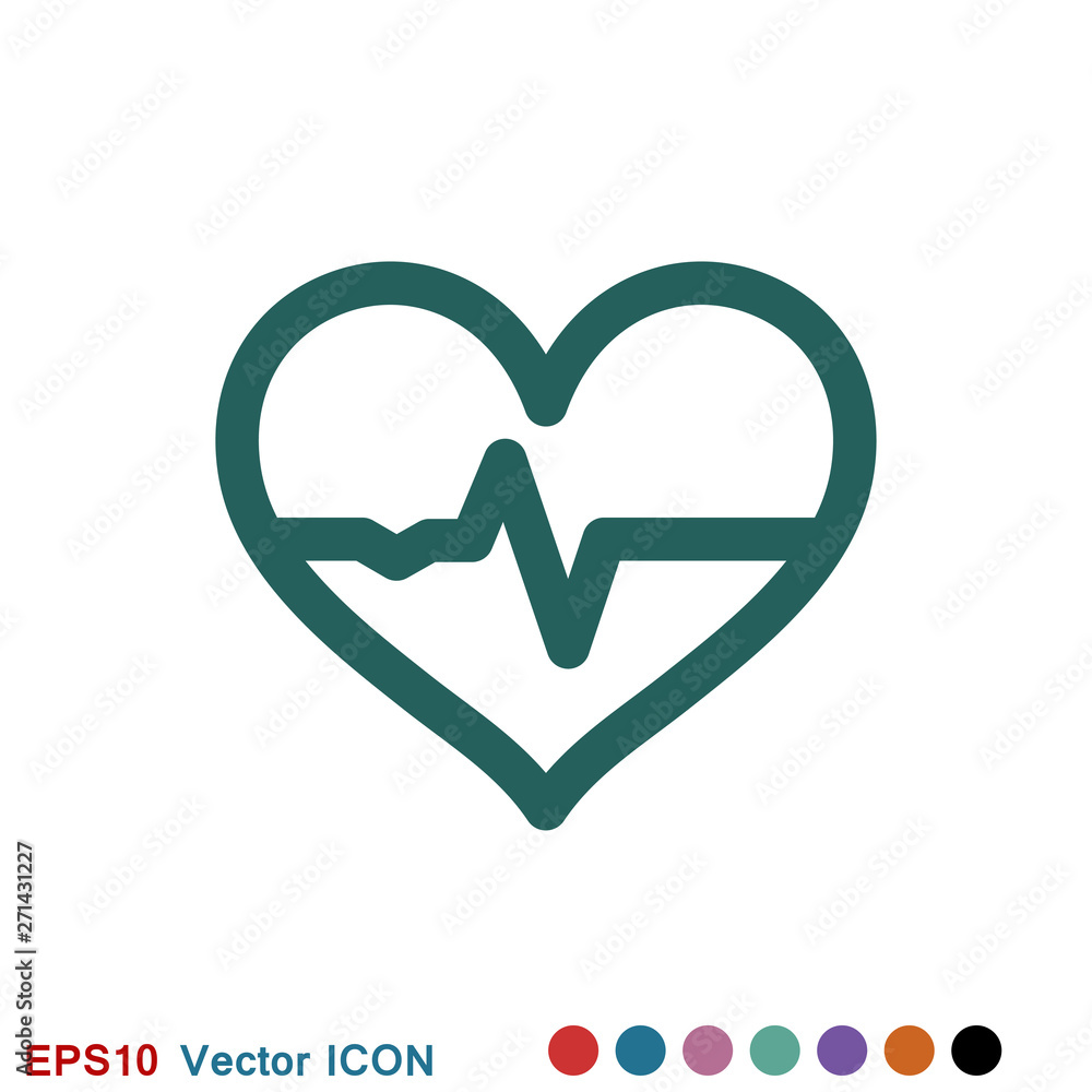 Heartbeat icon logo, illustration, vector sign symbol for design Heartbeat icon logo, illustration, vector sign symbol for design