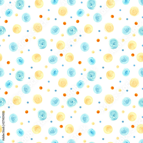Watercolor Polka Dot Seamless Repeat Pattern