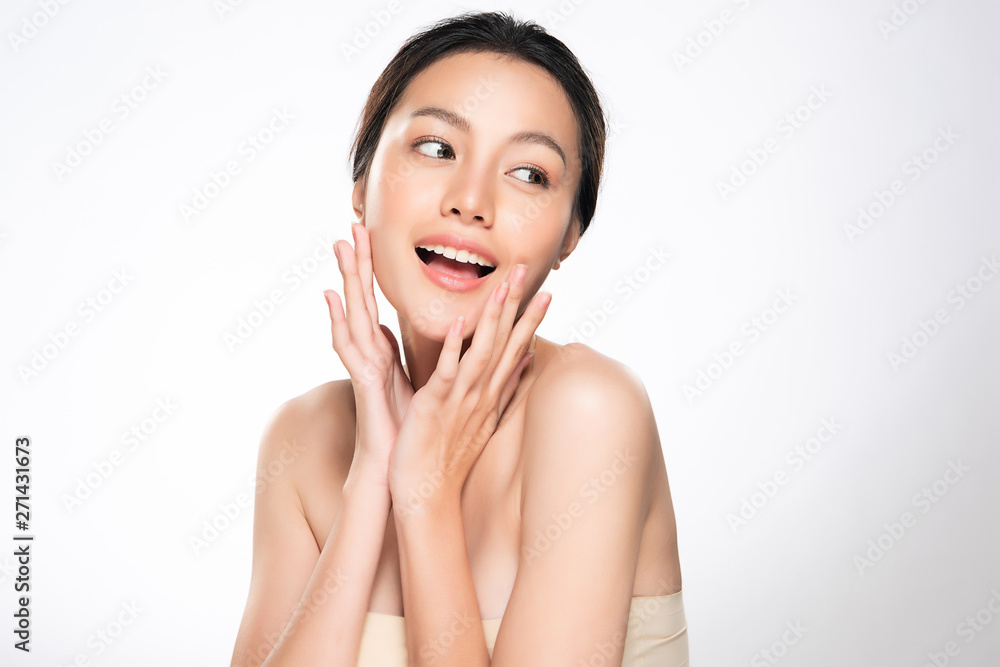 Beautiful Young Asian Woman with Clean Fresh Skin, Beautiful Young Asian Woman with Clean Fresh Skin,