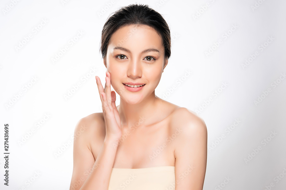 Beautiful Young Asian Woman with Clean Fresh Skin, Beautiful Young Asian Woman with Clean Fresh Skin,