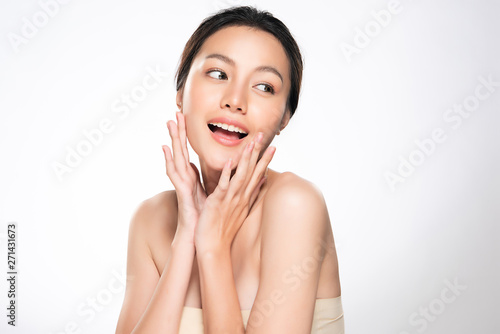 Beautiful Young Asian Woman with Clean Fresh Skin,