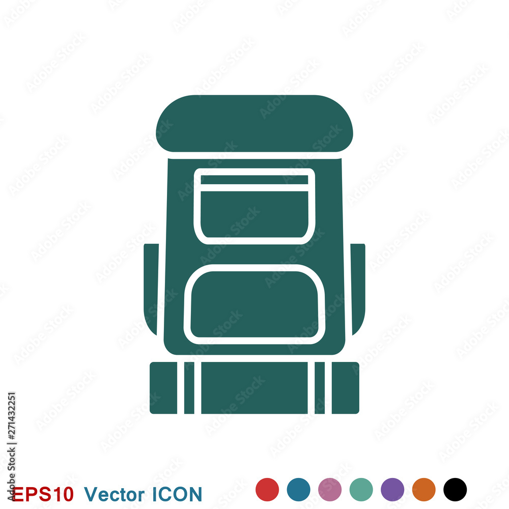 Obraz premium Backpack icon logo, illustration, vector sign symbol for design