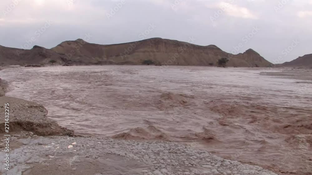 Flash flood in Israeli desert Flash flood, Wadi Nekarot, Negev Desert Israel Flash flood in Israeli desert Flash flood, Wadi Nekarot, Negev Desert Israel