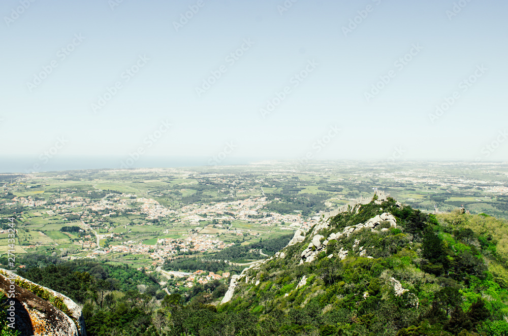 MAY 3 2016, SINTRA, PORTUGAL: view to Castle of the Moors in Portugal MAY 3 2016, SINTRA, PORTUGAL: view to Castle of the Moors in Portugal